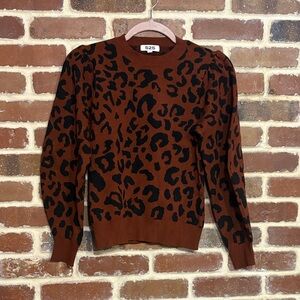 525 America Leopard Pattern Sweater - Brown and Black size small